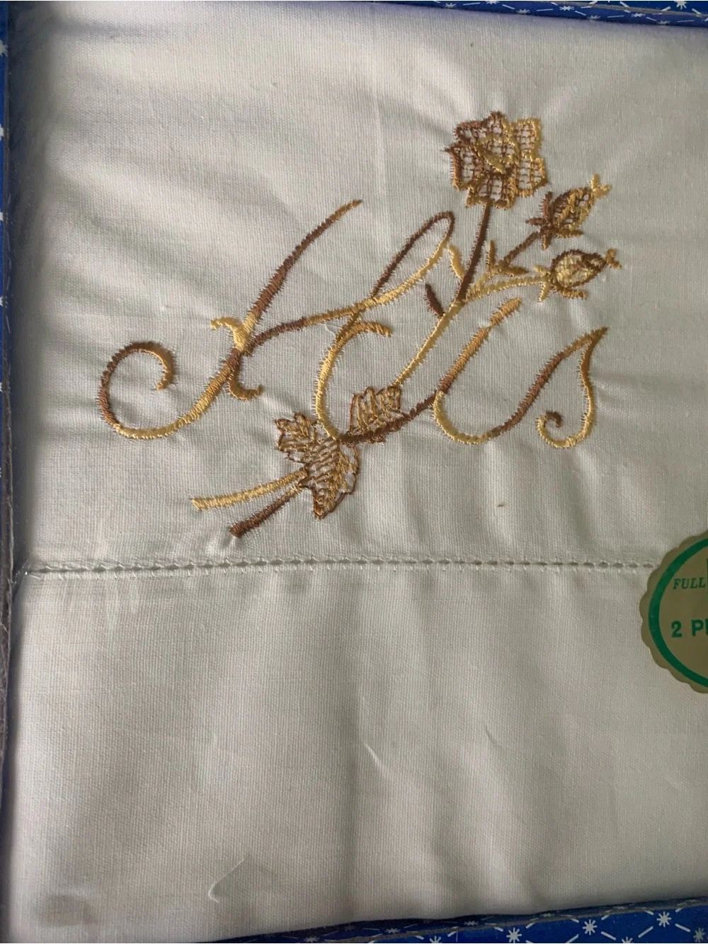 Vintage His and Hers pillow cases in original box